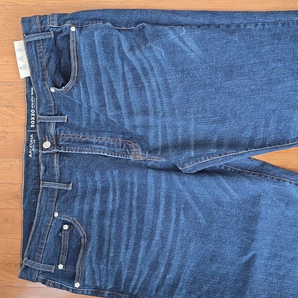 ARIZONA JEAN CO MENS BIG & TALL ADVANCE FLEX 360° ATHLETIC FLEX BLUE JEANS 50x30